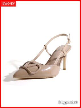 Women Heeled Slingback Sandals Closed Pointed Toe Stiletto High Heels Slip-On